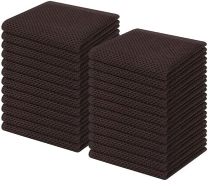 Homaxy 100% Cotton Waffle Weave Kitchen Dish Cloths 24-Pack, Dark Brown by Homaxy