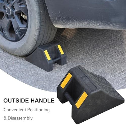 OrangeStar 4-Pack Heavy Duty Rubber Wheel Chocks - Image 5
