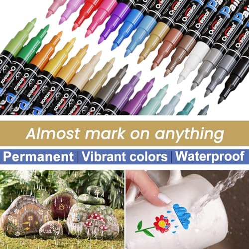 Overseas 2 Pack White Acrylic Paint Pens Paint Markers Extra Fine Tip - Image 6