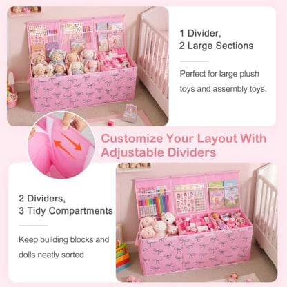 Toy Box with Adjustable Divider Large Toy Chest Storage - Image 2