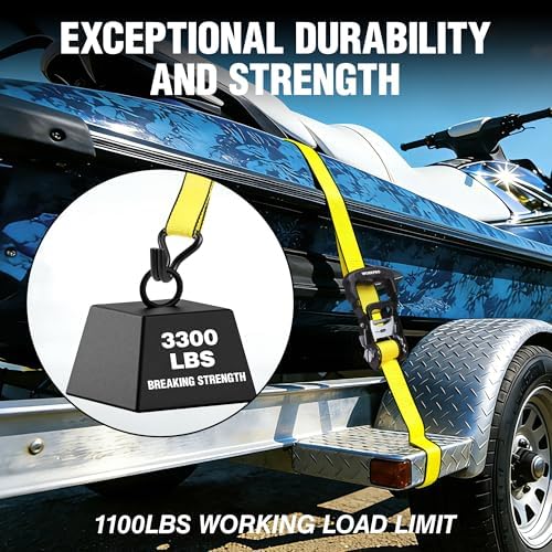 WORKPRO Ratchet Tie Down Straps, Fits - Image 2