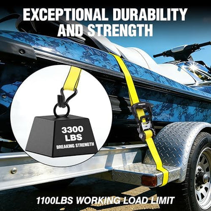 WORKPRO Ratchet Tie Down Straps, Fits - Image 2