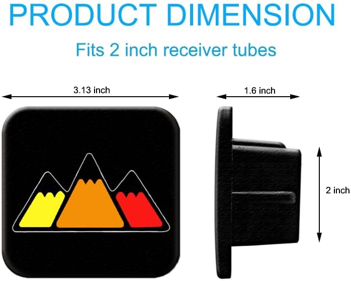 2 Inch Tri-Color 3 Color Logo Trailer Hitch Tube Cover Plug Cap, Rubber - Image 4