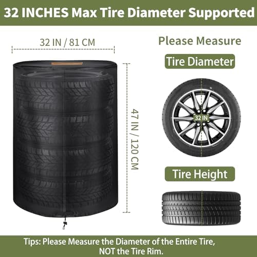 Tire Covers for Storage，Upgraded 420D Oxford Tire Covers Waterproof Outdoor - Image 6