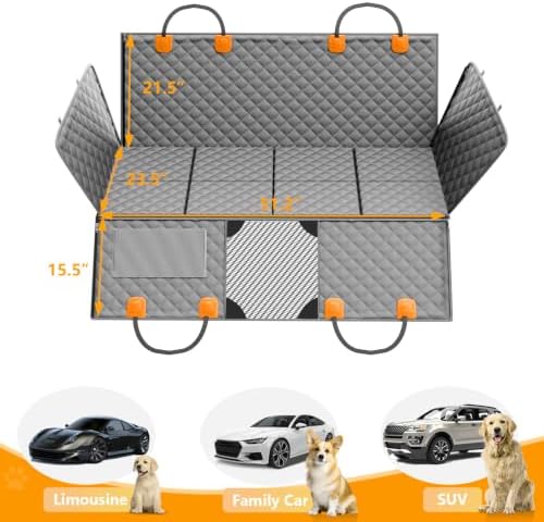 PETICON Dog Car Seat Cover for Back Seat, Hard Bottom Back Seat Extender - Image 3