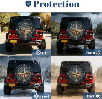 Retro Mountain Compass Spare Tire Cover Wheel Covers Protectors Waterproof - Image 7