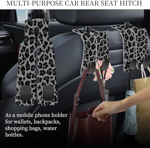 PU Leather Car Seat Hook, Storage Headrest Hanger, Cute Car Backseat Organizer - Image 3