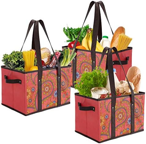 Foraineam Reusable Grocery Bags Set Durable Heavy Duty Tote Bag Collapsible by Foraineam