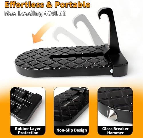 Car Door Step for Car Roof Access, Foldable Non-Slip Ascent Latch Pedal Rack - Image 4
