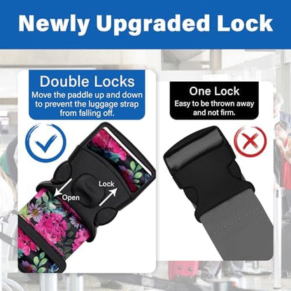 2 Pack Luggage Straps for Suitcases, Adjustable Travel Belt - Image 2