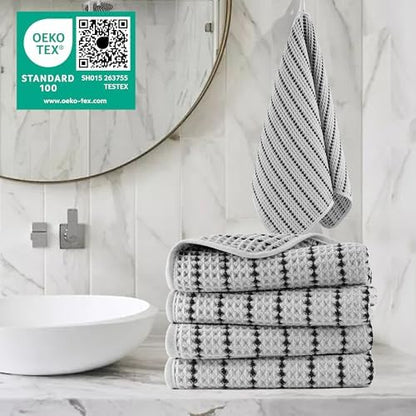 POLYTE 430 GSM Poly Blend Microfiber Quick Dry Waffle Hand Towel, 16x30 in - Image 2
