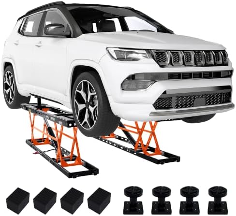 SPECRAFT 7000LBS Orange Portable Hydraulic Car Lift, Home Garage by SPECRAFT