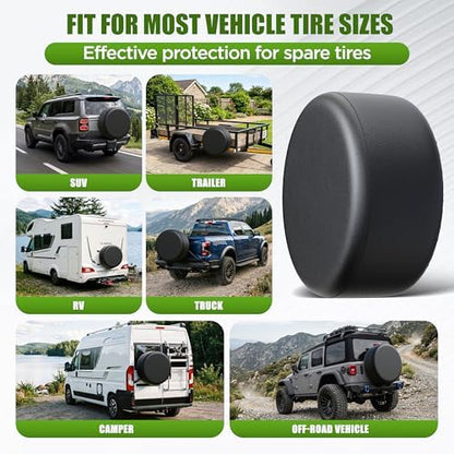 Spare Tire Cover for SUV Truck Camper Trailer RV Faux Leather 27-29 inch - Image 3