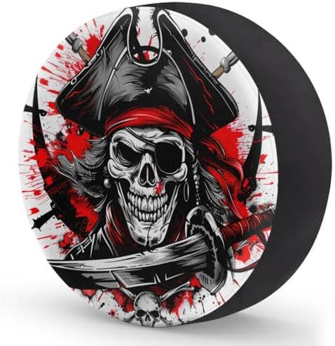 Spare Tire Cover for RV Trailer, Skull Pirate Tire Covers Universal Fit for - Image 2