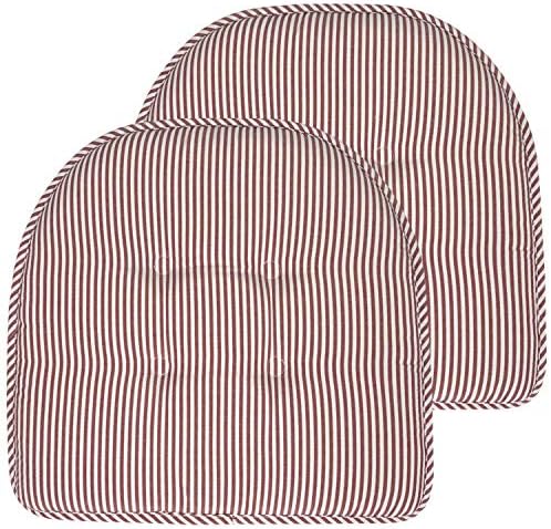 Chair Cushion Memory Foam Pads Tufted Slip Non Skid Rubber Back U-Shaped 17" x by SweetHomeCollection