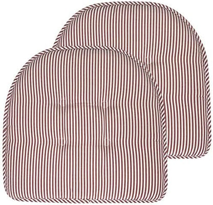 Chair Cushion Memory Foam Pads Tufted Slip Non Skid Rubber Back U-Shaped 17" x by SweetHomeCollection