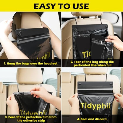 50 PCS Disposable Hanging Car Garbage Bags, Car Trash Can Substitute. Black - Image 6