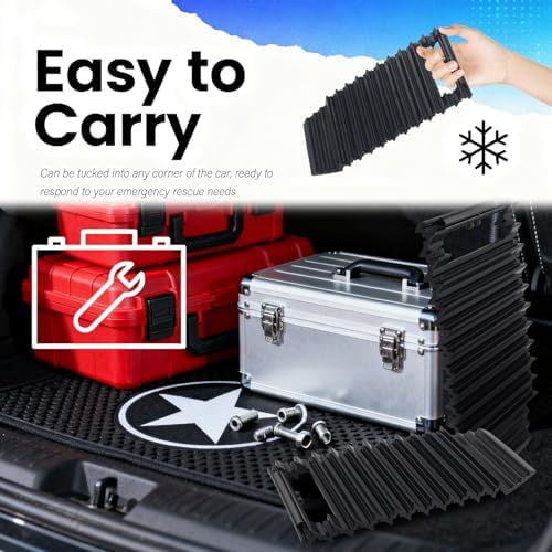 2PCS Upgraded Car Tire Traction Mats, Winter Essentials Cars Recovery Tracks - Image 6