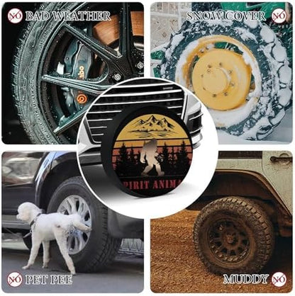 Sasquatch Bigfoot is My Spirit Animal 1 Tire Covers, Dust-Proof Weatherproof - Image 4