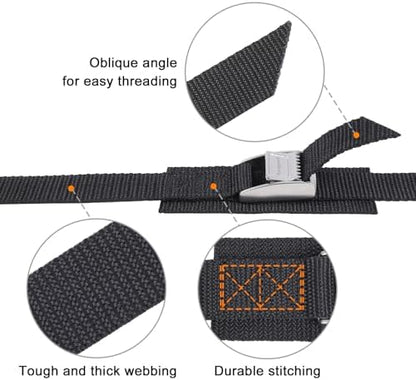 Ayaport Lashing Straps with Stainless Steel Cam Buckle 1" x 12', 4 Pack - Image 4