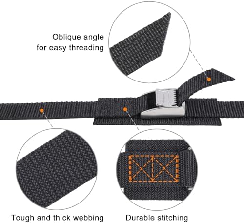 Ayaport Lashing Straps with Stainless Steel Buckles Adjustable Cam Buckle Tie - Image 4