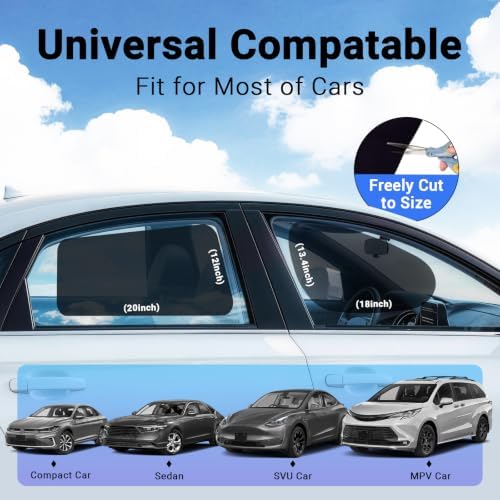 Static Cling Car Window Shades 4 PCS, Roll Windows Down, - Image 4