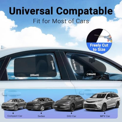 Static Cling Car Window Shades 4 PCS, Roll Windows Down, - Image 4