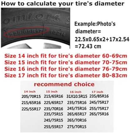 Spare Tire Cover American Flag Waterproof Dust-Proof Universal 14 Inch Wheel - Image 4