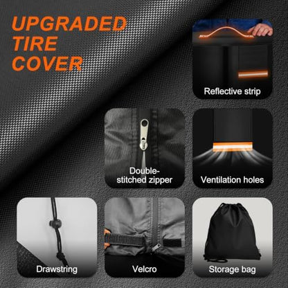 Tire Storage Cover, 600D Heavy Duty Holds 4 Tires Up to 32 Inch - Image 5