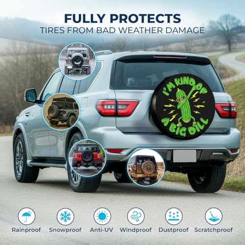 GENANY Funny Pickle Quote Thick PVC Leather Spare Tire Cover Size 14 - Image 3