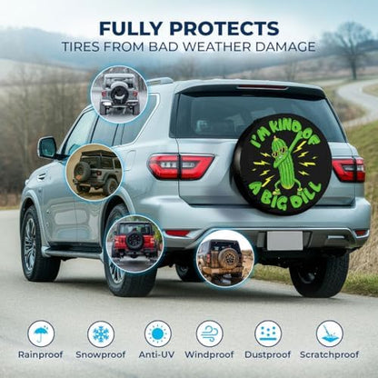 GENANY Funny Pickle Quote Thick PVC Leather Spare Tire Cover Size 14 - Image 3