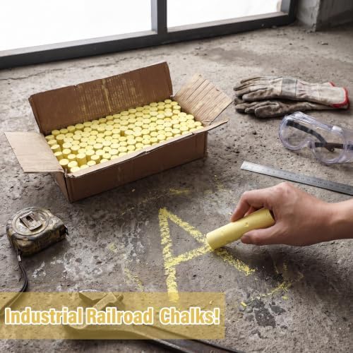 Yellow 144 Pcs Large 4 x 1 Inch Railroad Crayon Chalk - Image 3