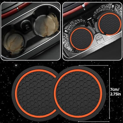 NBTEPEM 6 Pcs Orange Steering Wheel Cover Set, Sport Microfiber Leather - Image 7