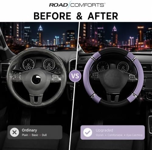 Road Comfort Leather Steering Wheel Cover – Premium Anti-Slip Car Steering - Image 3