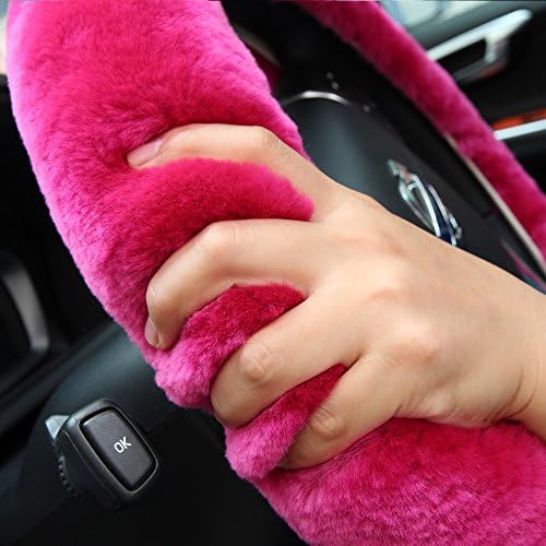 OGLAND Fuzzy Sheepskin Car Steering Wheel Cover - Image 6