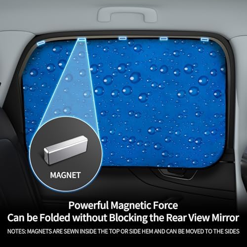 Aokway Magnetic Side Window Sun Shade -100% Block Light Car Window Shades - Image 4