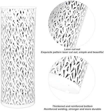 Jectse Umbrella Stand, Freestanding Round Metal Umbrella Holder Bin Hollowed - Image 3