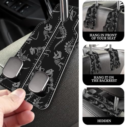 PU Leather Car Seat Hook, Storage Headrest Hanger, Cute Car Backseat Organizer - Image 2