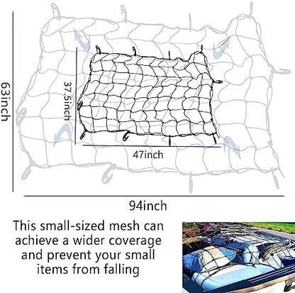 Car Cargo Net - 47 x 31.5 Large Capacity Elastic Truck Bed Cargo Net Roof Rack - Image 4