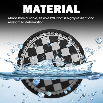 2026 New Checkered Car Cup Coasters, 2.75-Inch Bling Cup Holder Coasters - Image 4