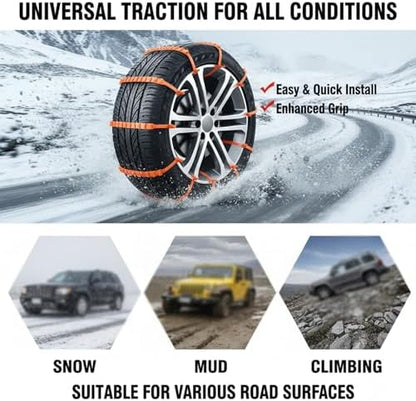 Universal Reusable Anti-Skid Nylon Tire Chains, Emergency Traction Straps - Image 5