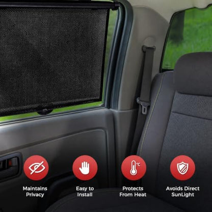 Car Side Window Shades, 2 Pack Retractable Roller Sun Shades, 18 x 20 in - Image 5