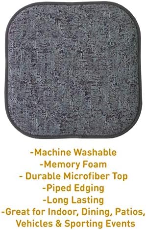Sweet Home Collection Chair Cushion Memory Foam Pads Honeycomb Pattern Slip Non - Image 3