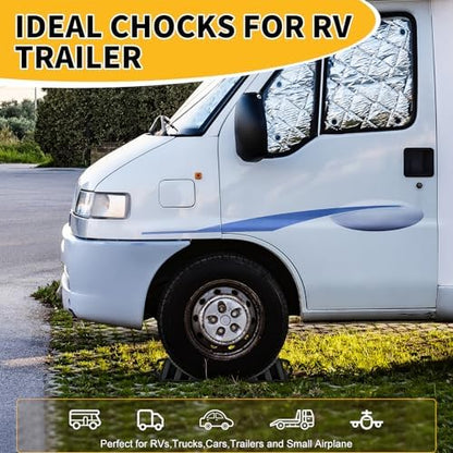 4-Pack Hard Plastic RV Wheel Chocks - Image 5