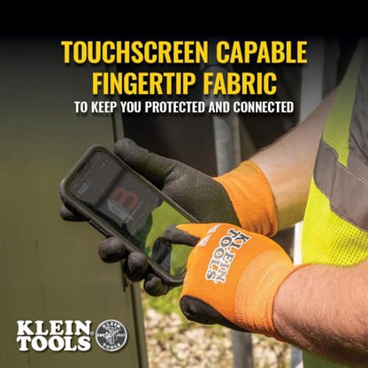 KLEIN TOOLS 60582 Work Gloves, Knit Dipped Cut Resistant ANSI A1 Nitrile Coated - Image 3