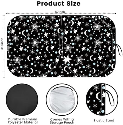 Windshield Sun Shade, Reflective Car Sunshade Blocks Heat, 57 x 31.5 in - Image 2