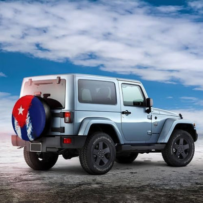 Cuba Cuban Art Flag Spare Tire Cover, Universal Waterproof & Dustproof Wheel - Image 5