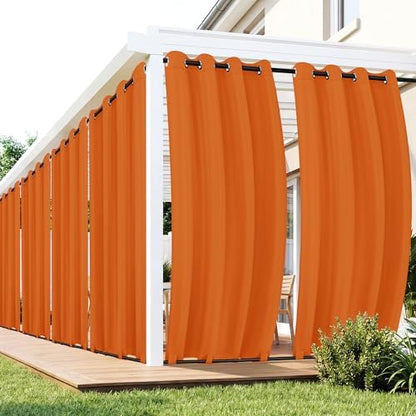 Outdoor Curtains for Patio Waterproof 6 Panels, Porch Sun Shade by RichSets