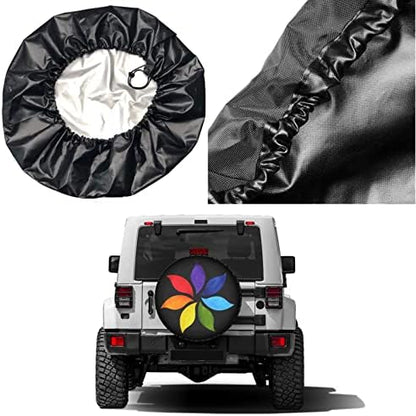 Color Chakra Mandala Spare Tire Cover Wheel Tire Cover Fit Trailer, SUV and - Image 5
