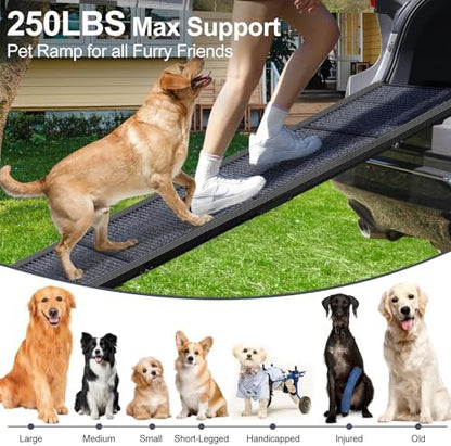 Dog Ramp for Car Truck 63" L × 17" W, Pet Ramp Lightweight Foldable - Image 2